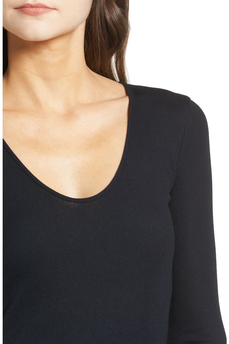 Ribbed Tee, Alternate, color, BLACK