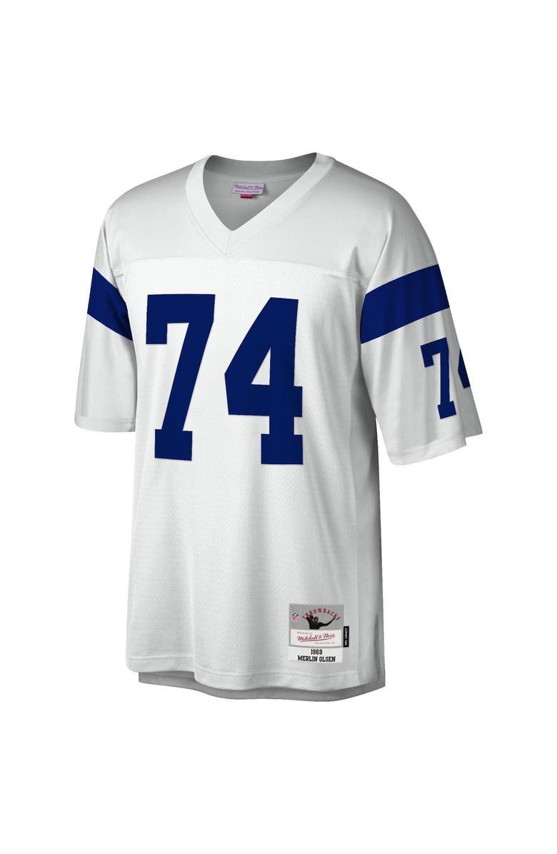 Mitchell & Ness Men's Mitchell & Ness Merlin Olsen White Los Angeles Rams Legacy Replica Jersey, Alternate, color, White