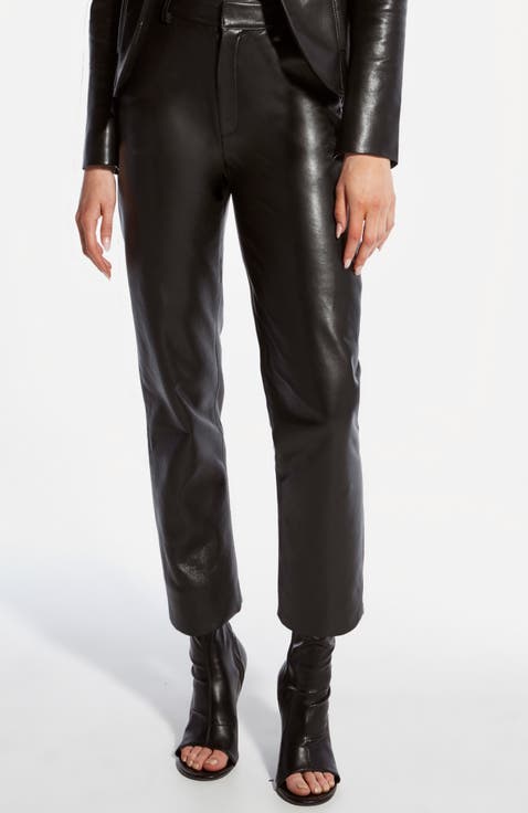 Women's Leather (Genuine) High-Waisted Pants & Leggings