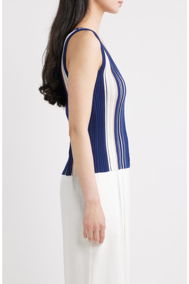 Berkley Cotton Blend Scoop Neck Tank, Alternate, color, NAVY MULTI
