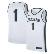 Nike Men's Nike #1 White Michigan State Spartans Alternate Replica Basketball Jersey