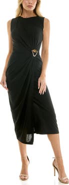 Socialite Hardware Waist Midi Dress