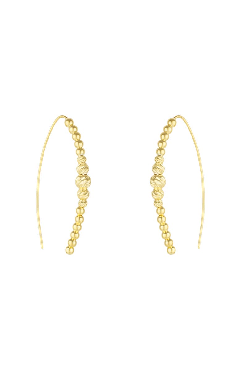 Spero London Beaded Pull Through Sterling Silver Earrings, Main, color, Gold