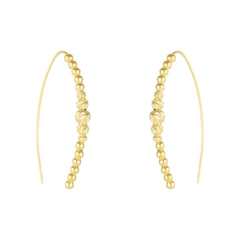 Beaded Pull Through Sterling Silver Earrings