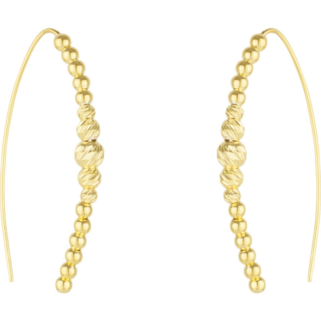 Spero London Beaded Pull Through Sterling Silver Earrings In Gold