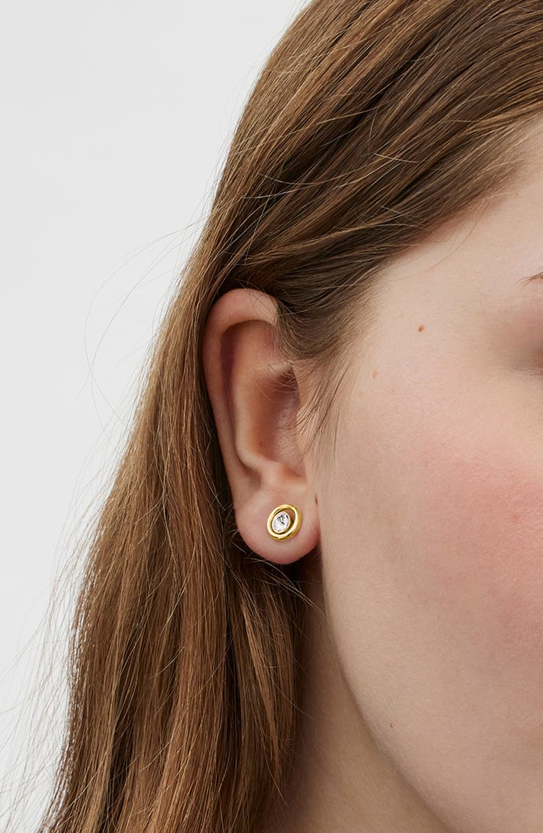 COACH Halo Crystal Stud Earrings, Alternate, color, Crystal/ Gold