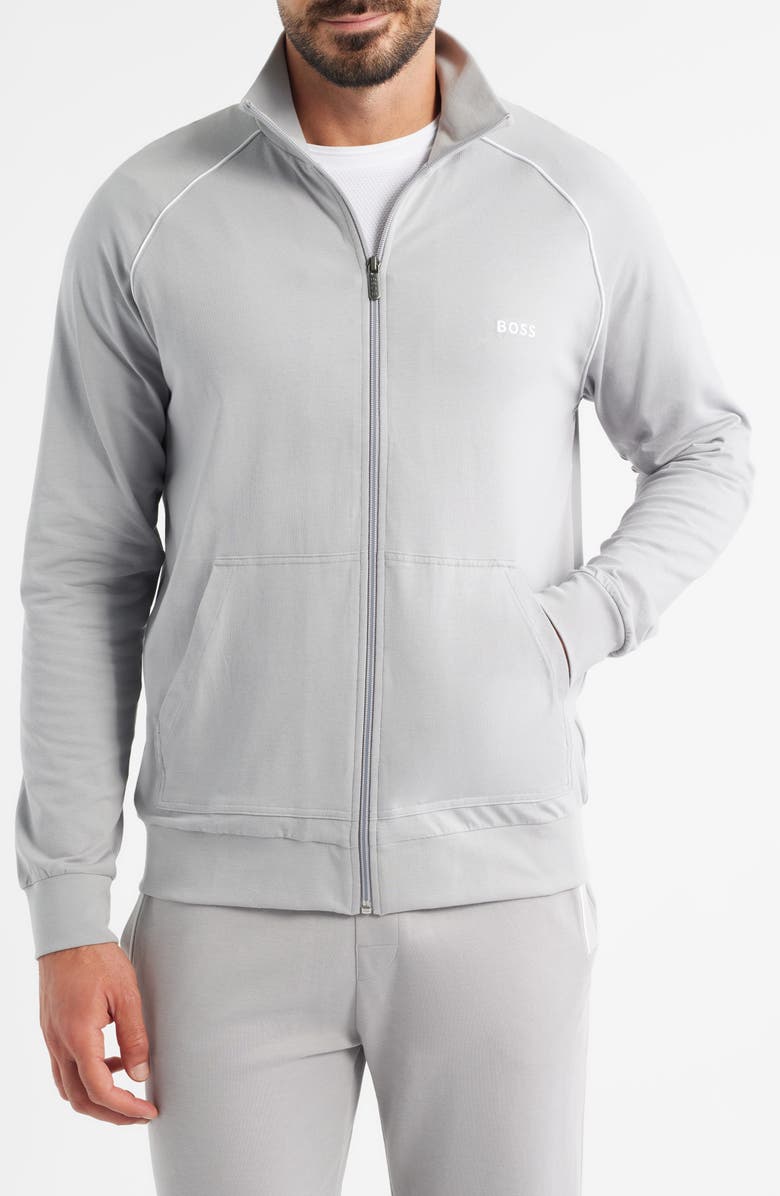 BOSS Mixmatch Z Knit Jacket, Alternate, color, Light/ Pastel Grey