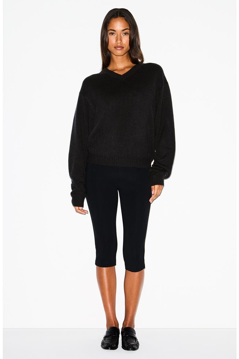 Oversize V-Neck Sweater, Alternate, color, ONYX