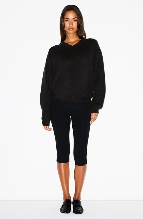 Skims Oversize V-neck Sweater In Black