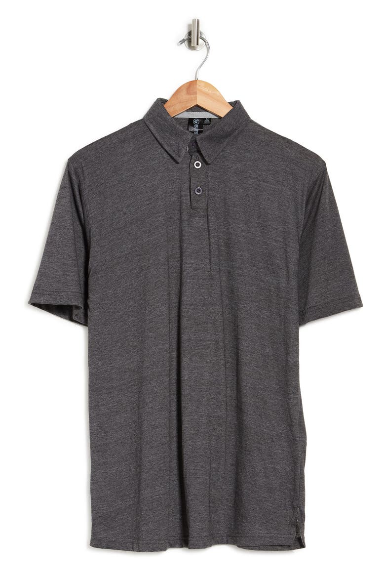 Short Sleeve Polo Shirt, Main, color, HEATHER CHARCOAL