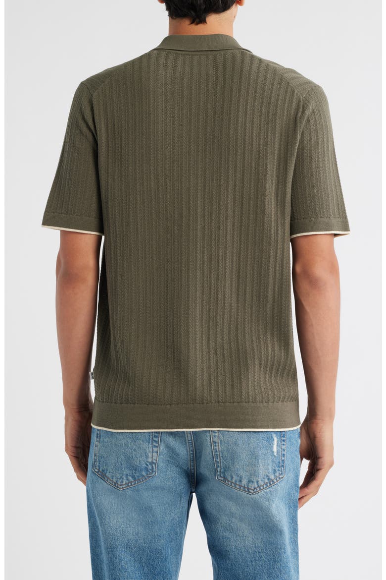 Nalo 6561 Short Sleeve Knit Cotton Button-Up Shirt, Alternate, color, CAPERS