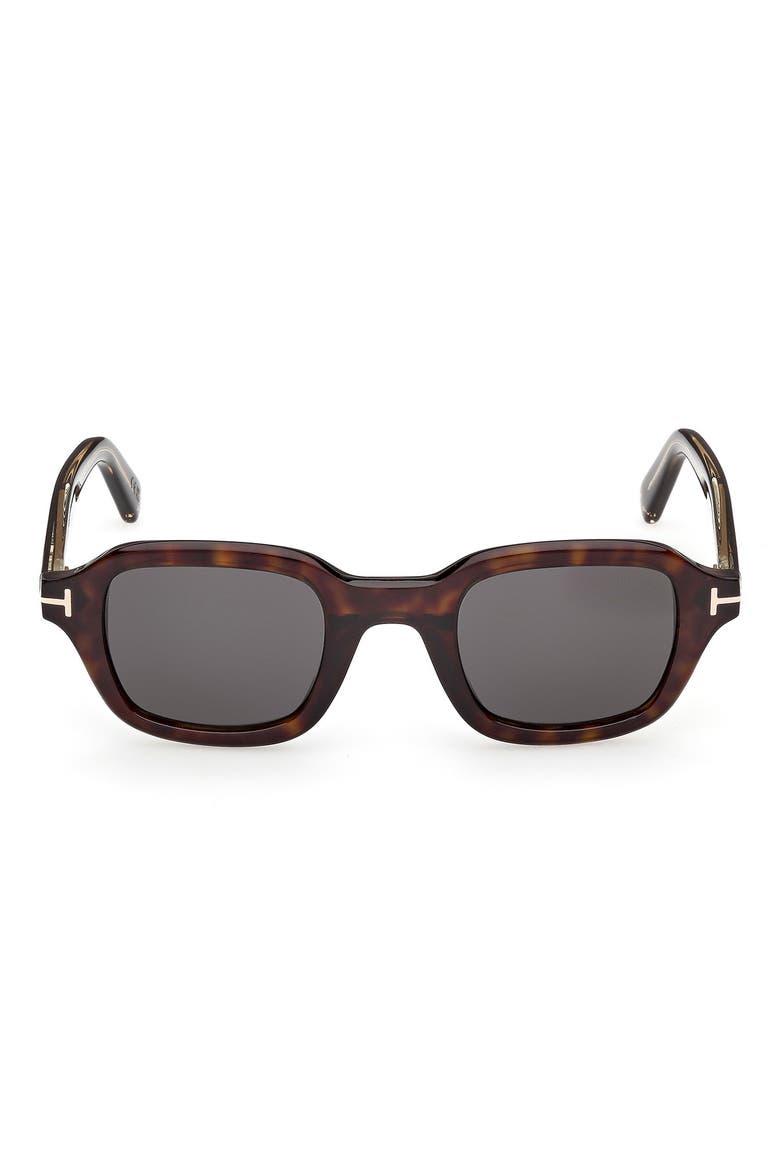 46mm Small Square Sunglasses, Main, color, HAVANA YELLOW GOLD / SMOKE
