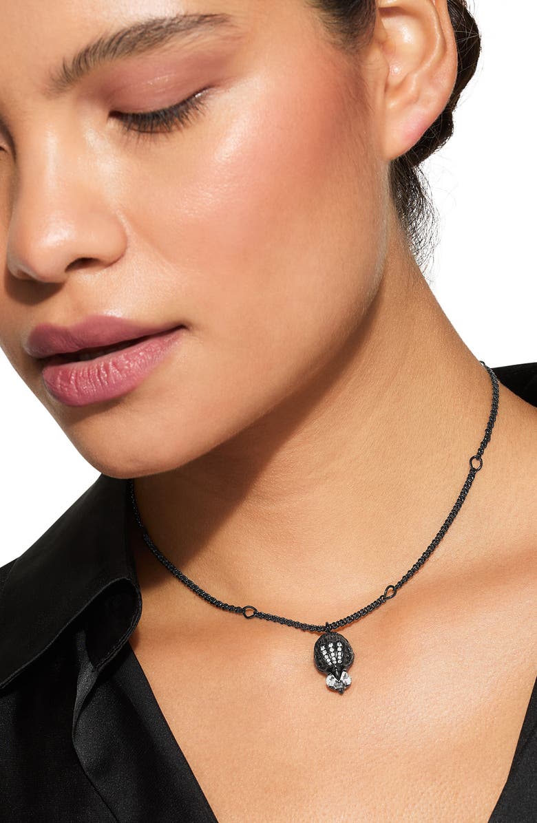 Kurt Geiger London Eagle Pendant Necklace, Alternate, color, Black