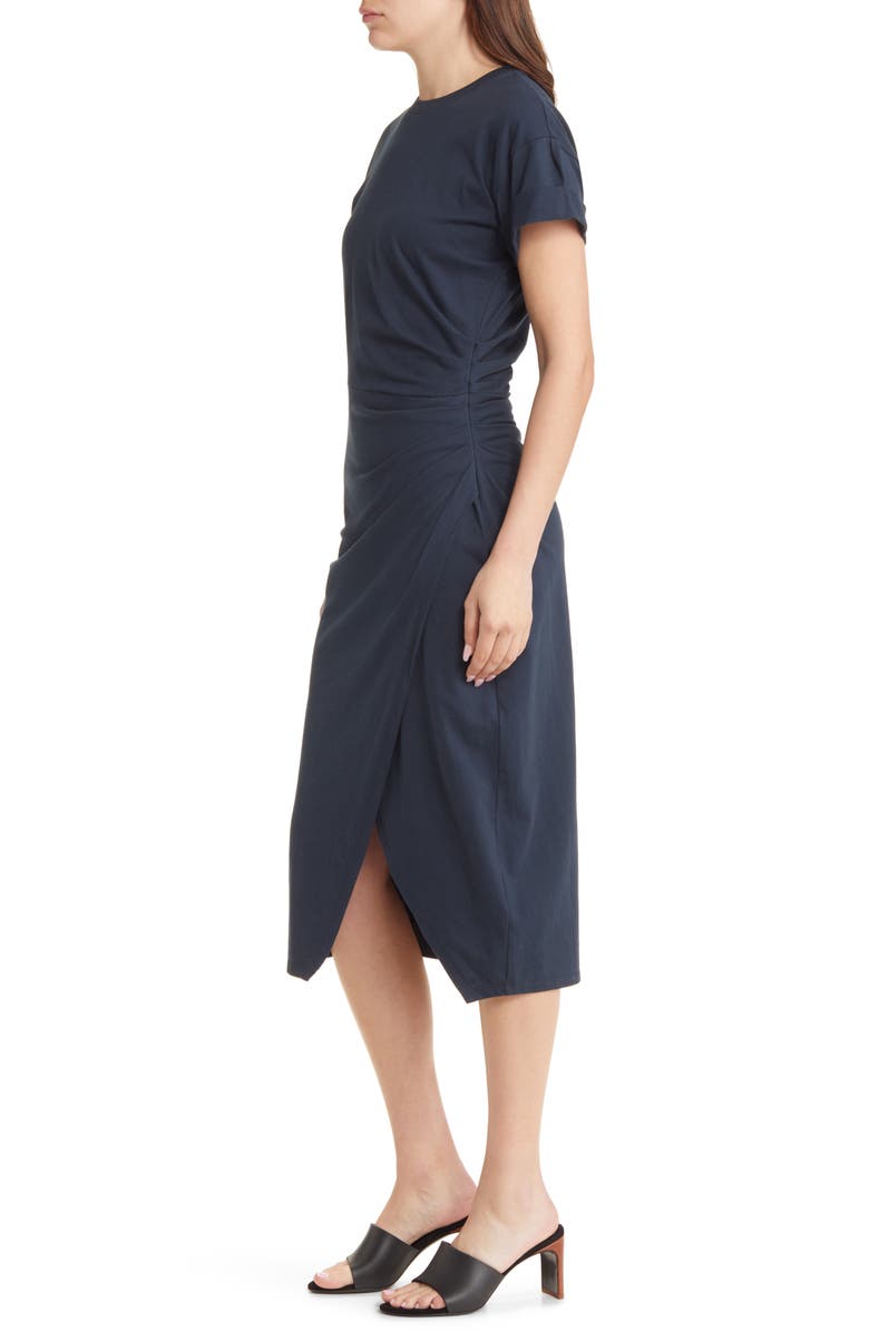 FRAME Faux Wrap Dress, Alternate, color, Navy