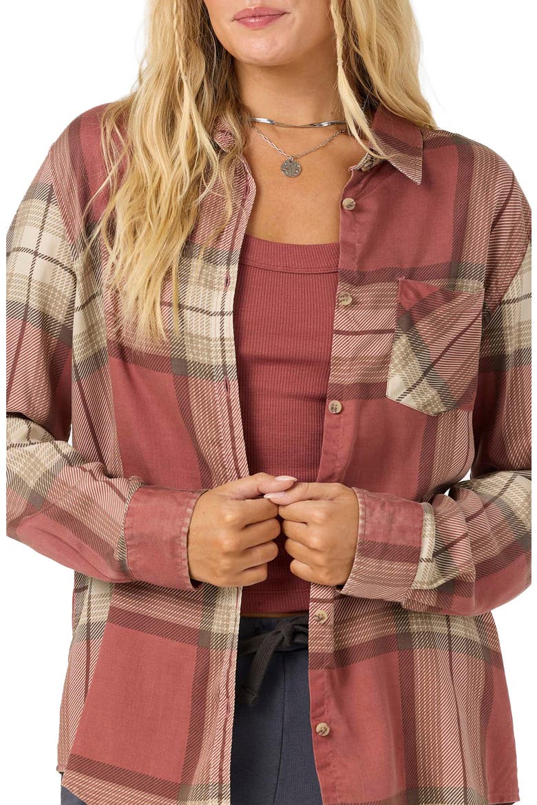 Logan Plaid Flannel Shirt, Alternate, color, APPLE BUTTER