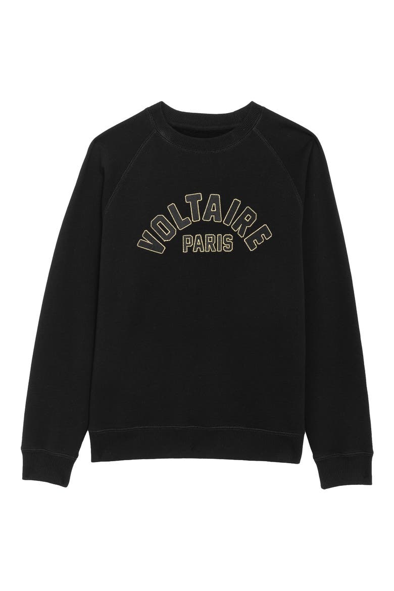 Sunca Graphic Sweatshirt, Alternate, color, BLACK
