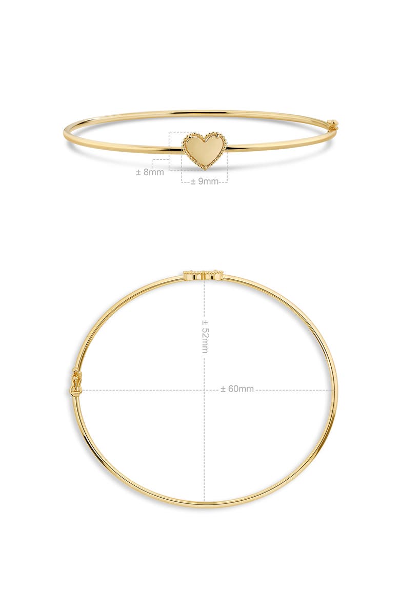 DEVATA Sweet Heart Bangle Bracelet in 14K Gold, 9mm, Alternate, color, Yellow Gold