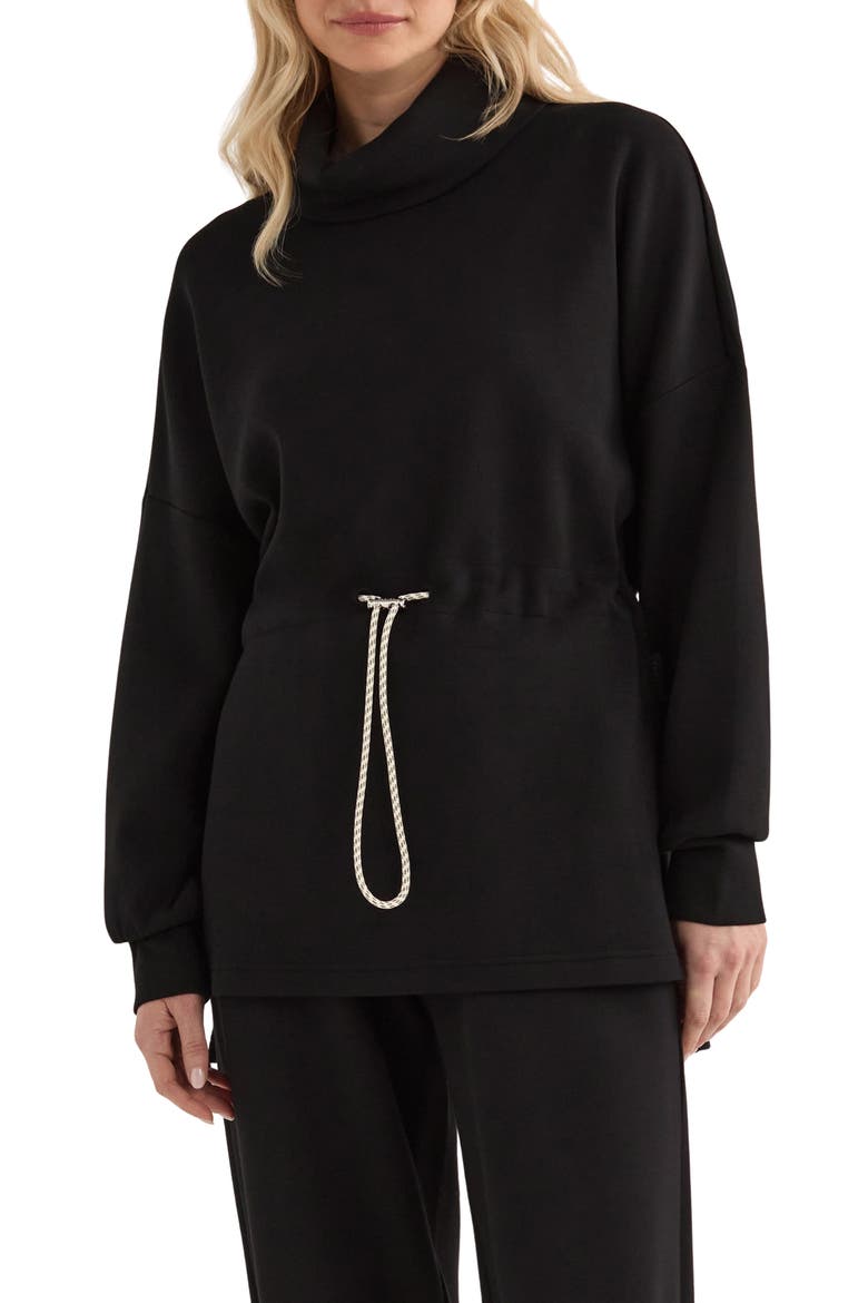 Freya Funnel Neck Sweatshirt, Main, color, BLACK