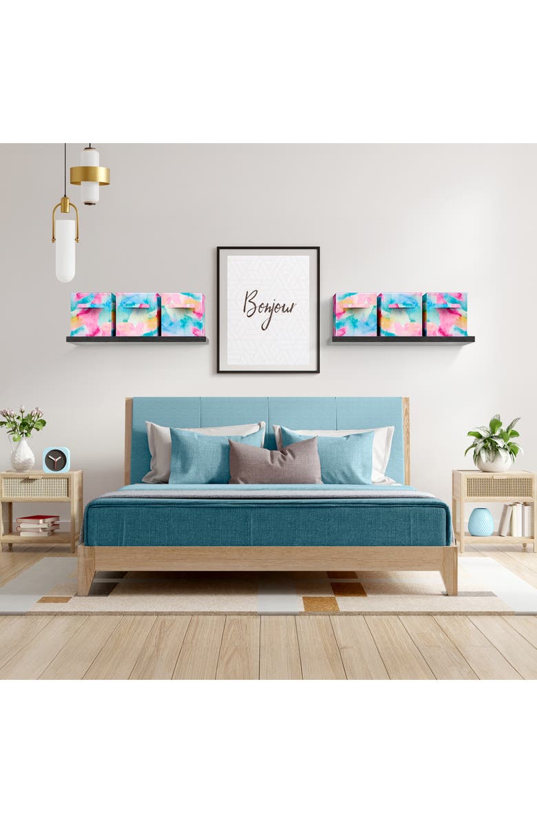 SORBUS 6-Pack Collapsible Storage Cubes, Alternate, color, Watercolor