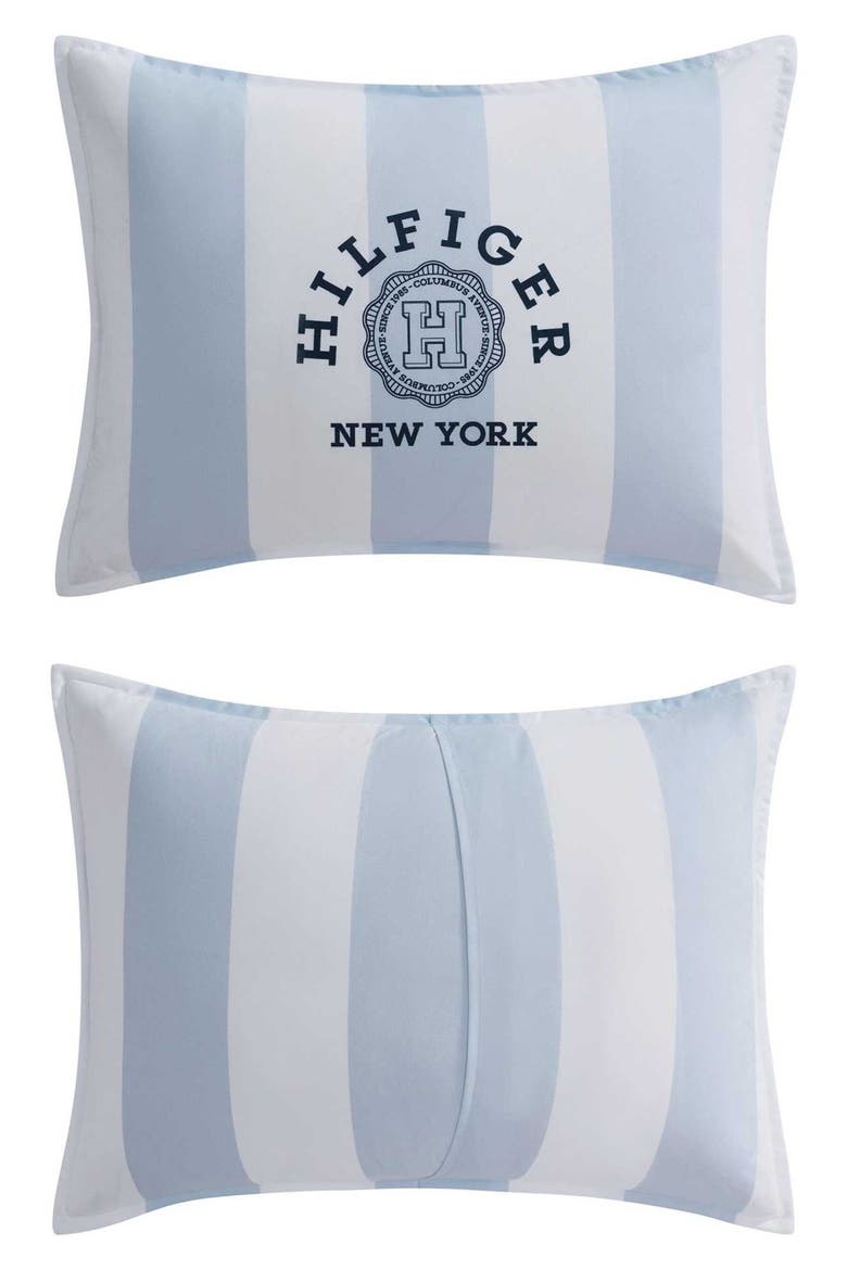 Berkely Stripe Comforter & Shams Set, Alternate, color, WHITE/ BOATHOUSE BLUE