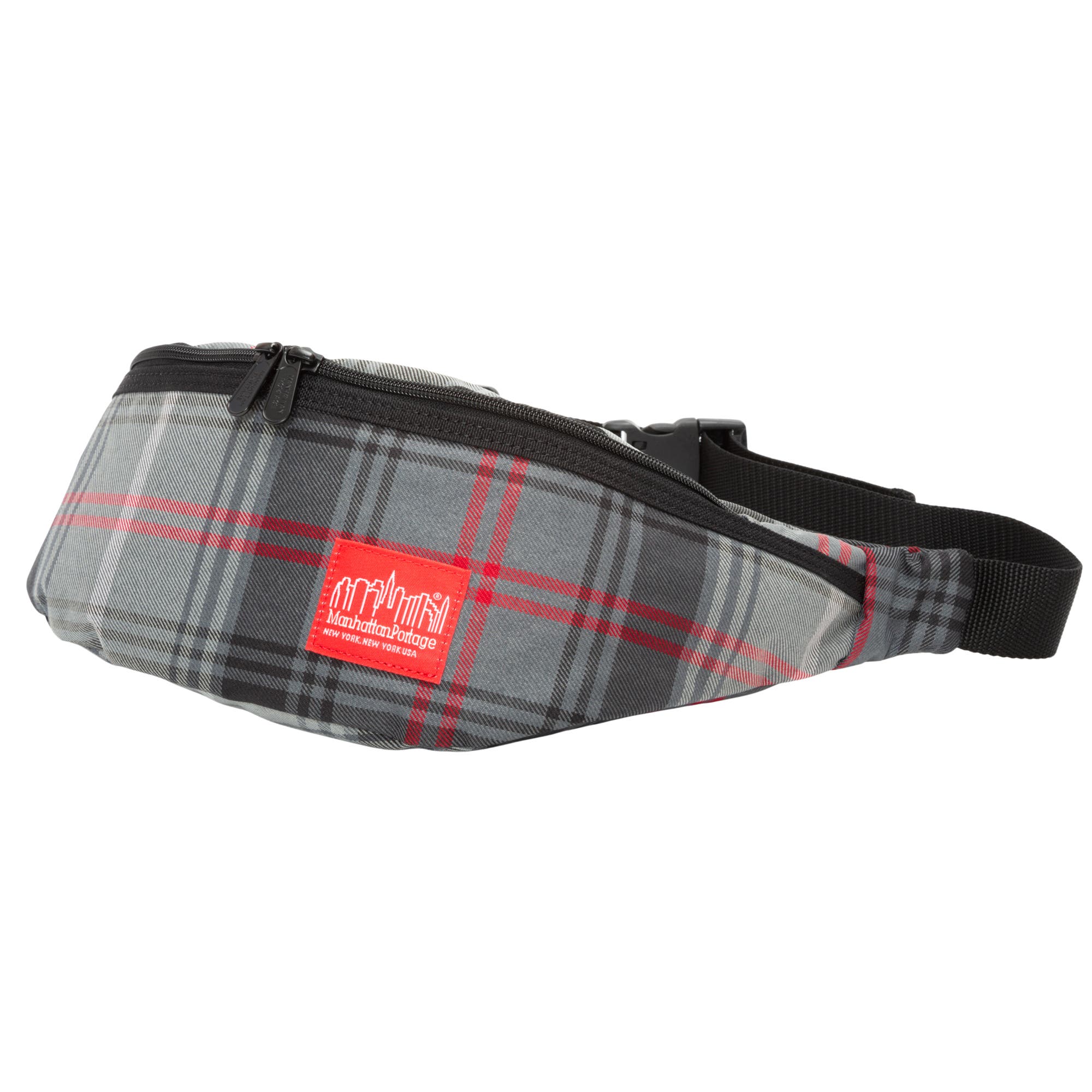 Manhattan Portage Plaid Brooklyn Bridge Belt Bag, Alternate, color, Grey