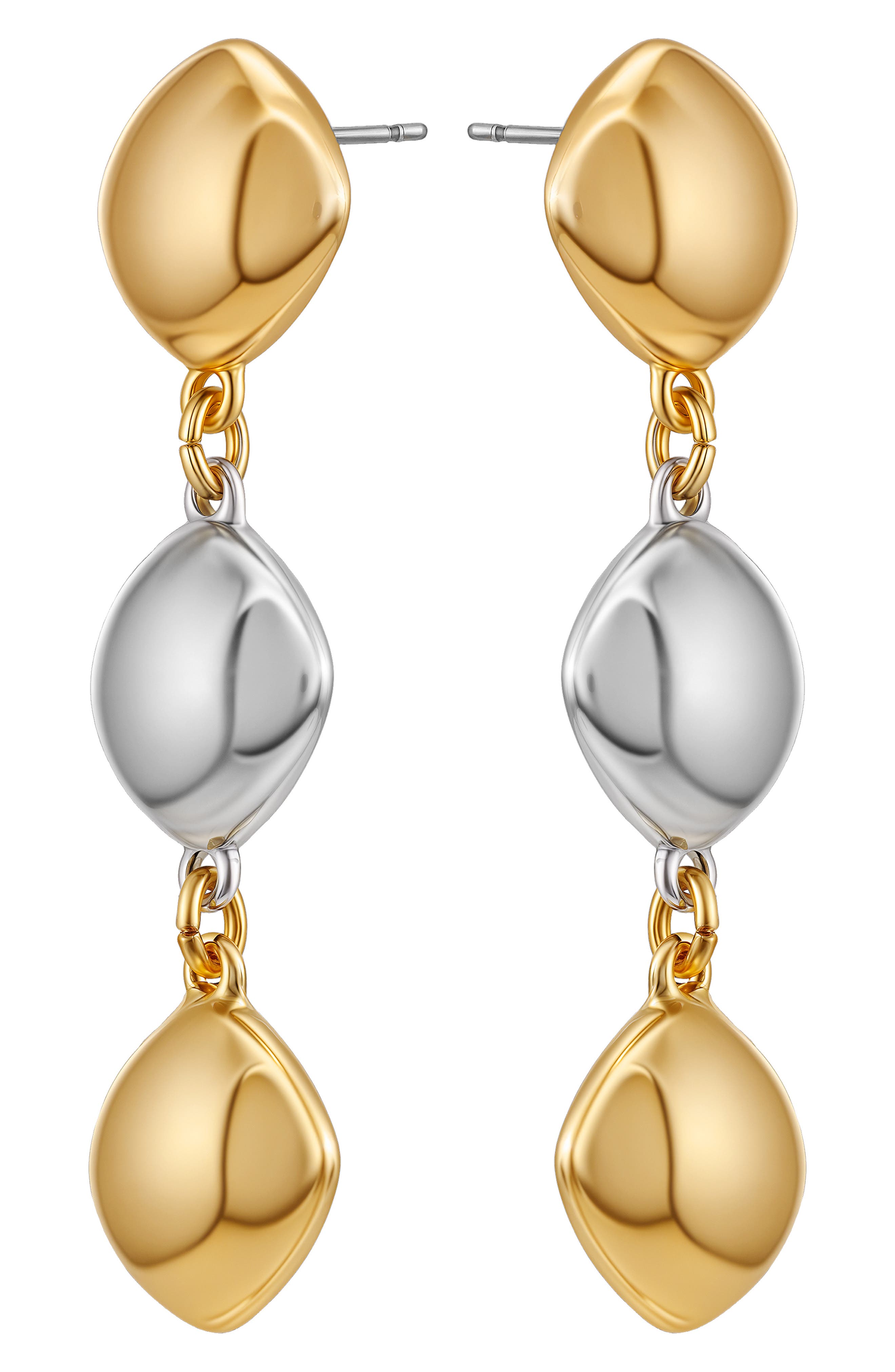 Two Tone Drop Earrings