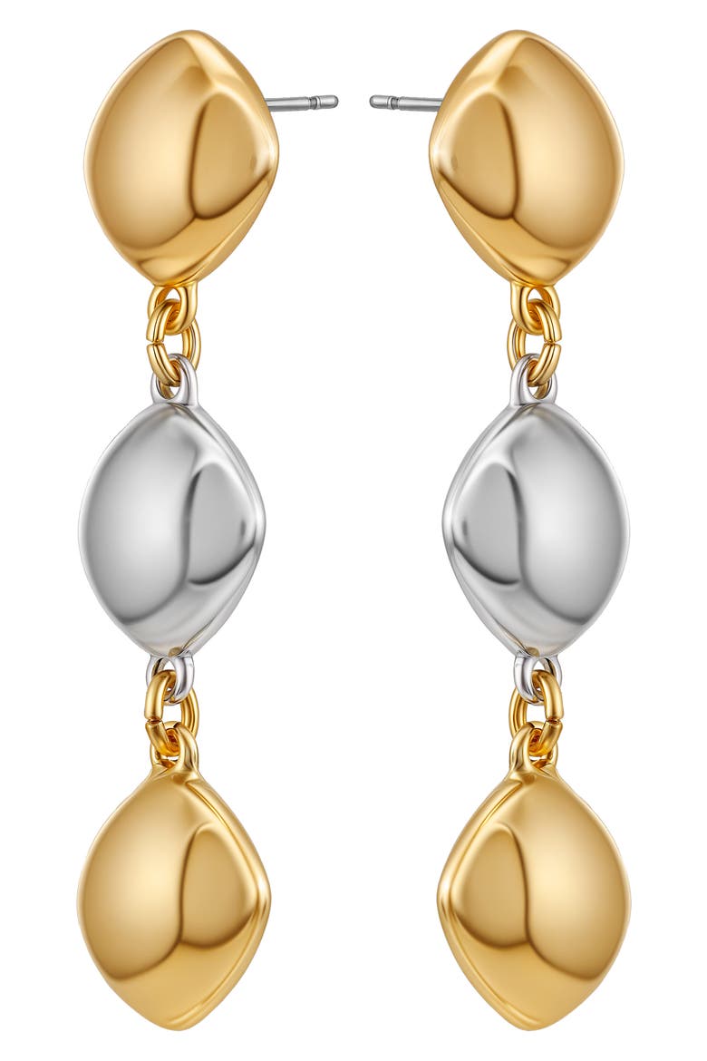 Two Tone Drop Earrings, Main, color, GOLDTONE