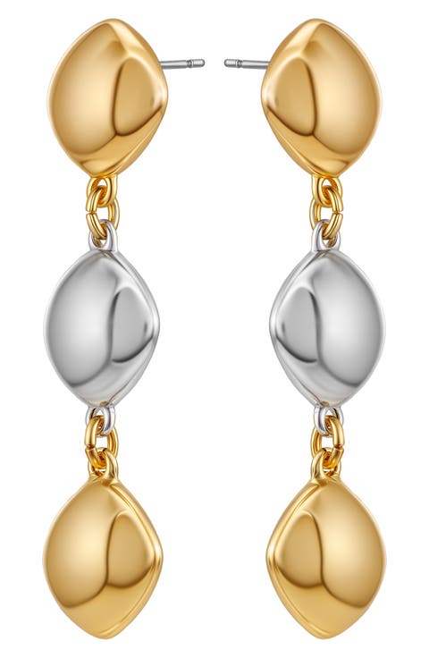 Two Tone Drop Earrings