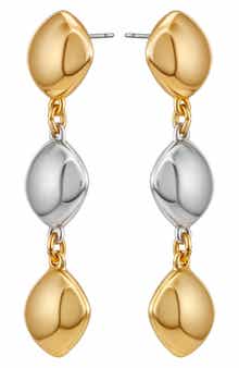 Two Tone Drop Earrings