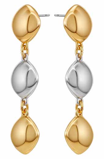 Two Tone Drop Earrings