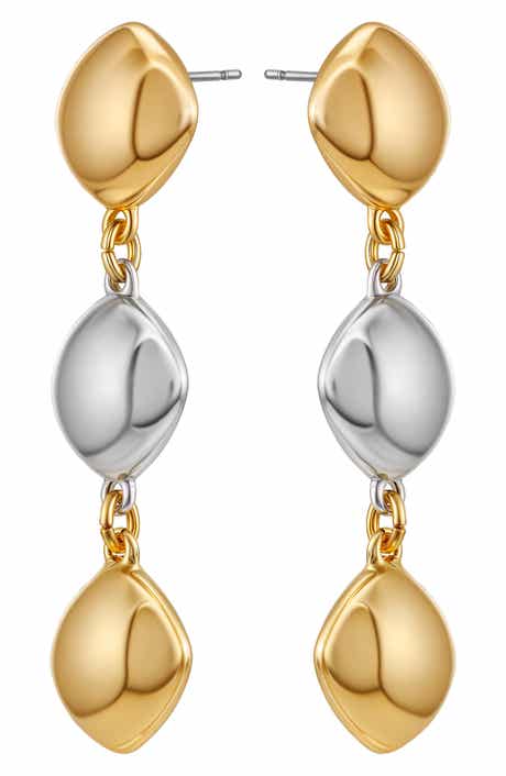 Two Tone Drop Earrings