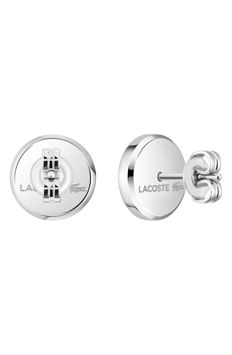 Lacoste Arthor Crocodile Stud Earrings, Alternate, color, Silver Stainles Steel