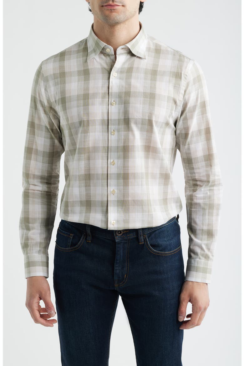 Umstead Plaid Button-Up Shirt, Main, color, SAGE