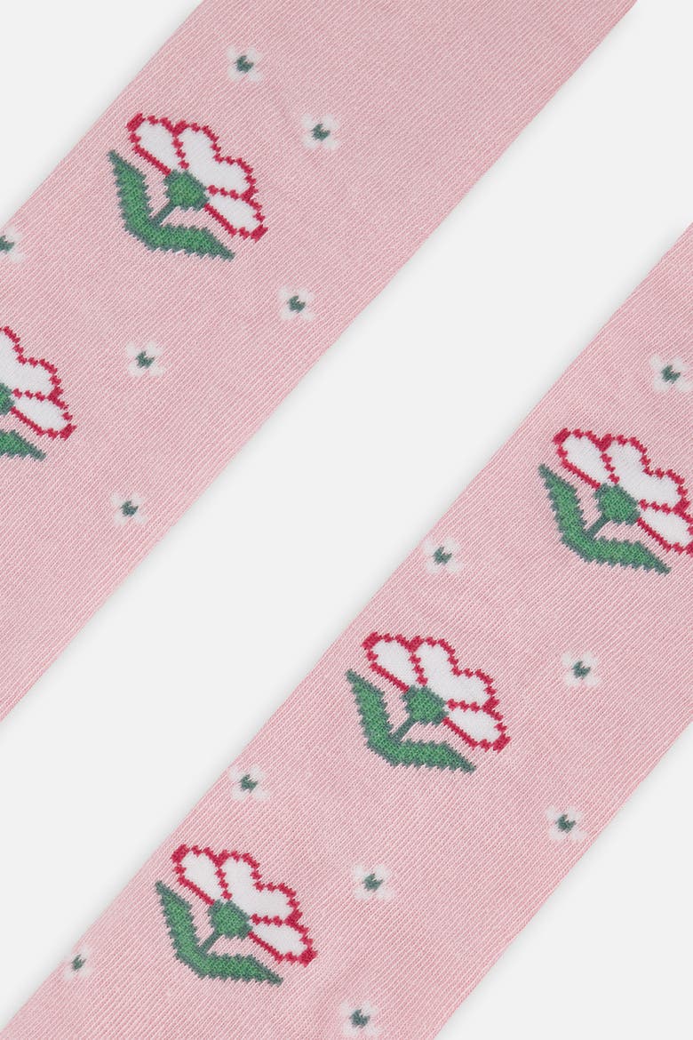 Floral Motif Ribbed Waistband Knit Tights, Alternate, color, Pale Dusty Pink