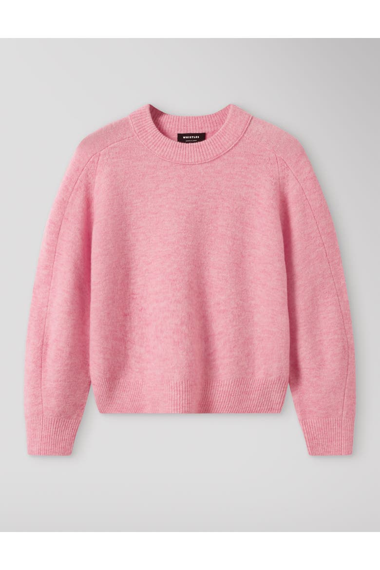 Wool Mix Curved Hem Knit, Alternate, color, Pink