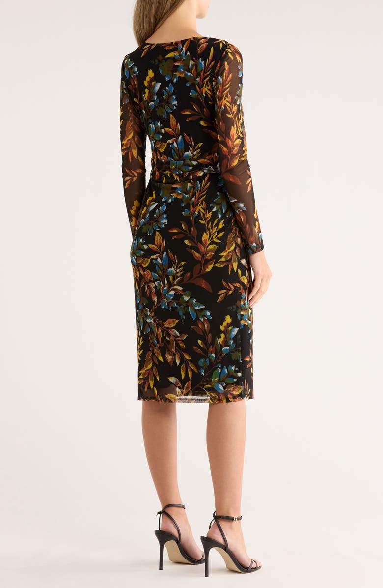 Connected Apparel Mesh Long Sleeve Dress, Alternate, color, Spice