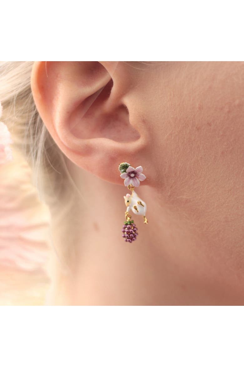Blackberry & Mouse Drop Earrings, Alternate, color, Blackberry & Mouse
