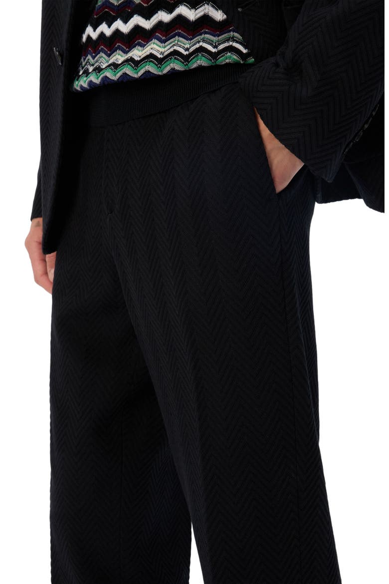 Straight Pants With Zigzag Pattern, Alternate, color, Black