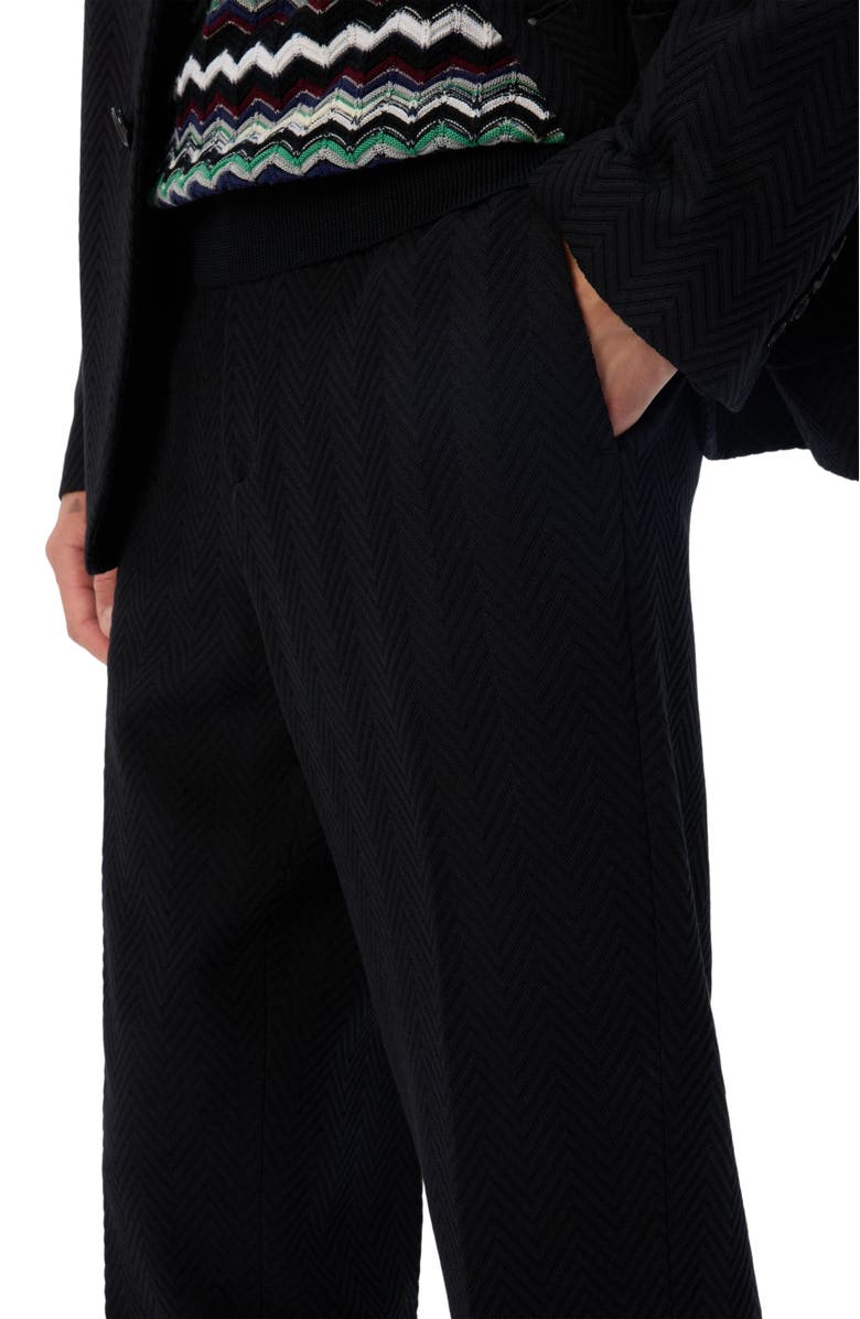 Missoni Straight Pants With Zigzag Pattern, Alternate, color, Black