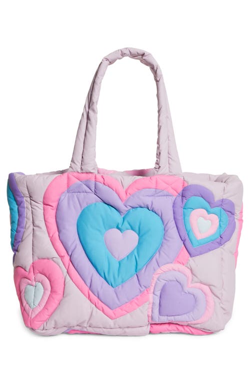 Erl Heart Quilted Down Puffer Tote In Multi