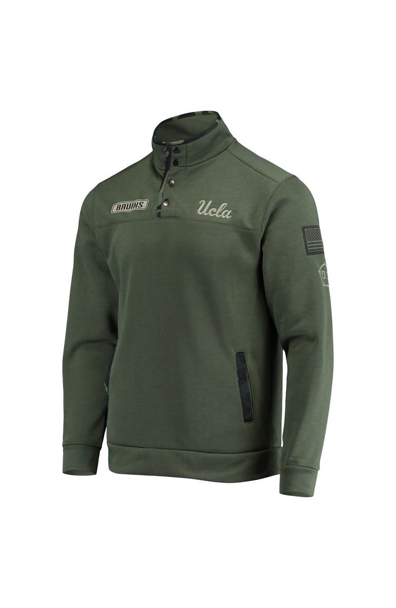 COLOSSEUM Men's Colosseum Olive UCLA Bruins OHT Military Appreciation Digital Camo Quarter-Snap Jacket, Alternate, color, 