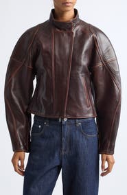 Helmut Lang Glossy Leather Saddle Jacket