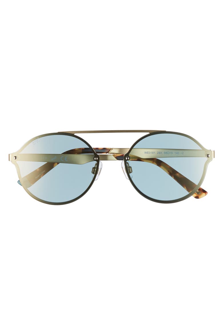 58mm Round Sunglasses, Alternate, color, GOLD/ BLUE