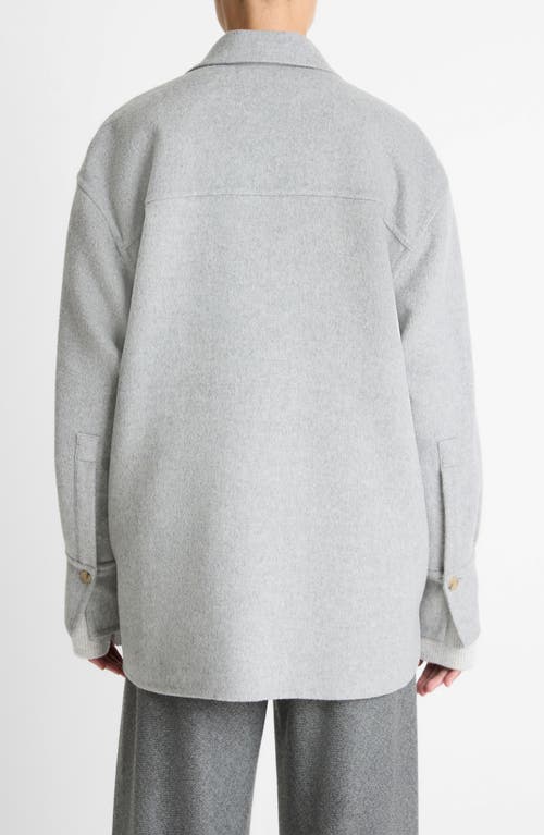 Vince Double Face Wool Blend Shirt Jacket In Gray