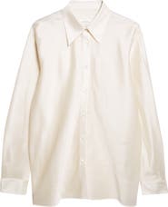 GIA STUDIOS Perle Oversize Vietnamese Silk Button-Up Shirt