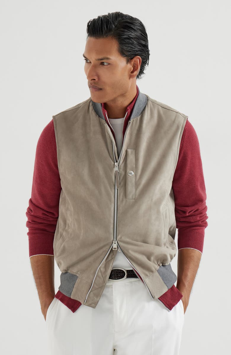 Brunello Cucinelli Vest with Thermore<sup>®</sup> padding, Main, color, Khaki