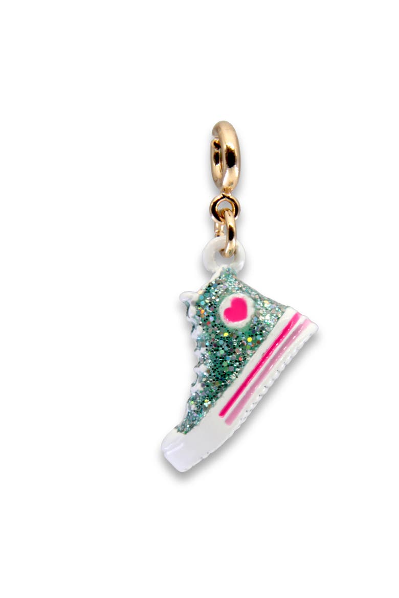 Kids' Glitter Sneaker Charm, Alternate, color, BLUE