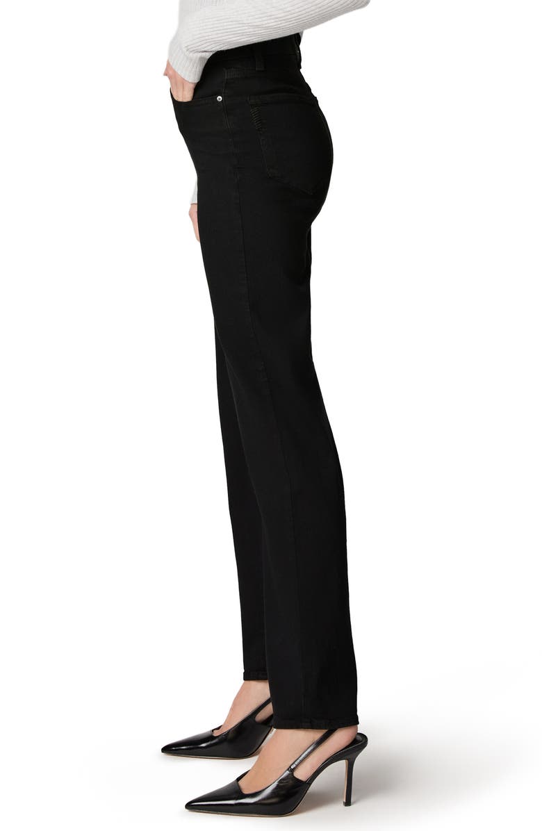 PAIGE Stevie High Waist Straight Leg Jeans, Alternate, color, Black Shadow
