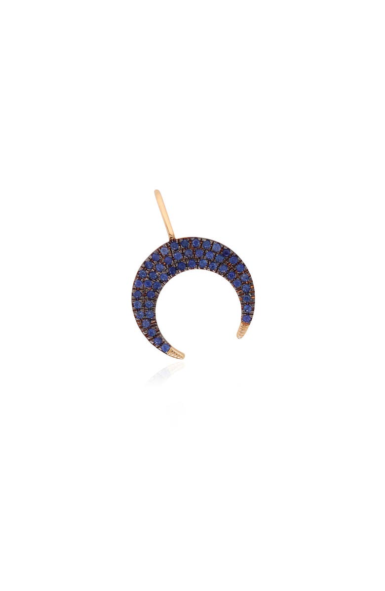 The Lovery Fine Jewelry Blue Sapphire Crescent Horn Charm, Main, color, Blue Sapphire