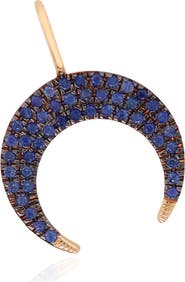 The Lovery Fine Jewelry Blue Sapphire Crescent Horn Charm